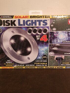Bell + Howell 4-Pack LED Solar Disk Lights